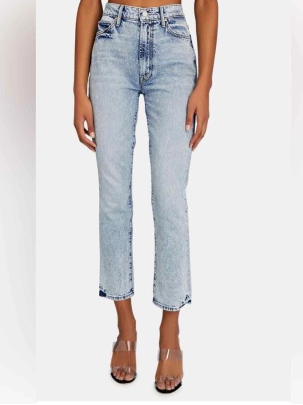 Mother Swooner Rascal Ankle Jeans Womens 25 Blue Straight Leg High Rise Rigid